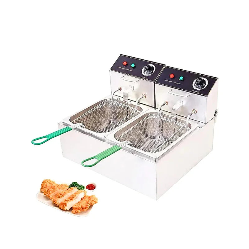 Heavy-Duty Double Pan 8+8L Electric Deep Fat Fryer