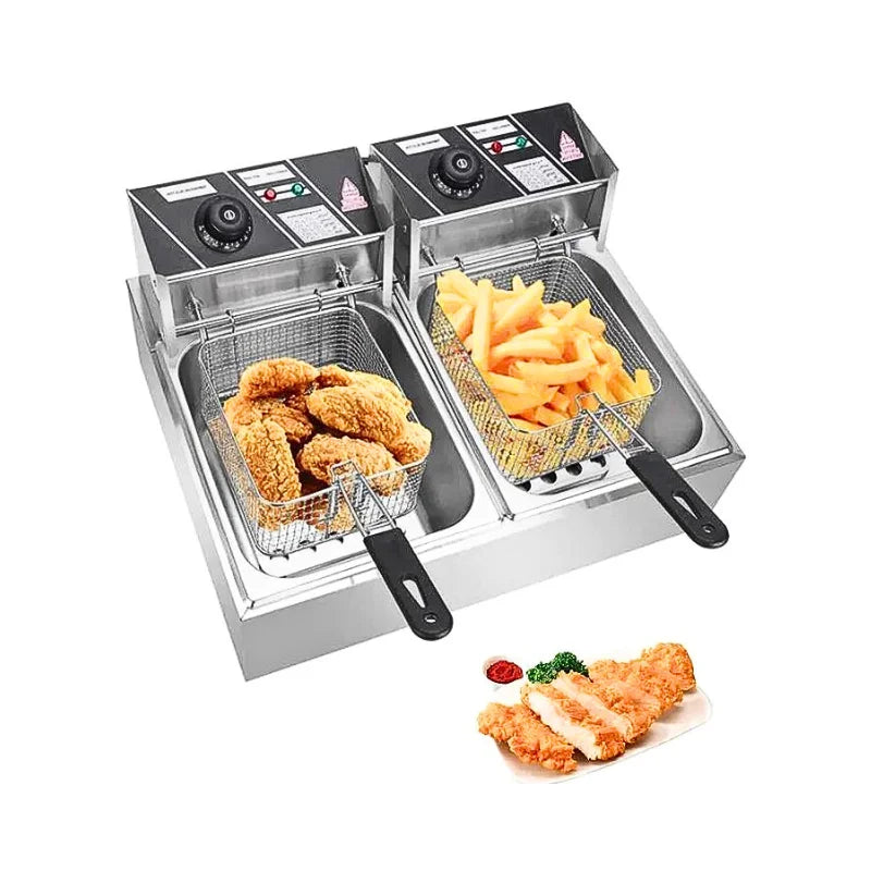 Premium Quality 4L+4L Double Pan Deep Fat Fryer – Efficient Cooking